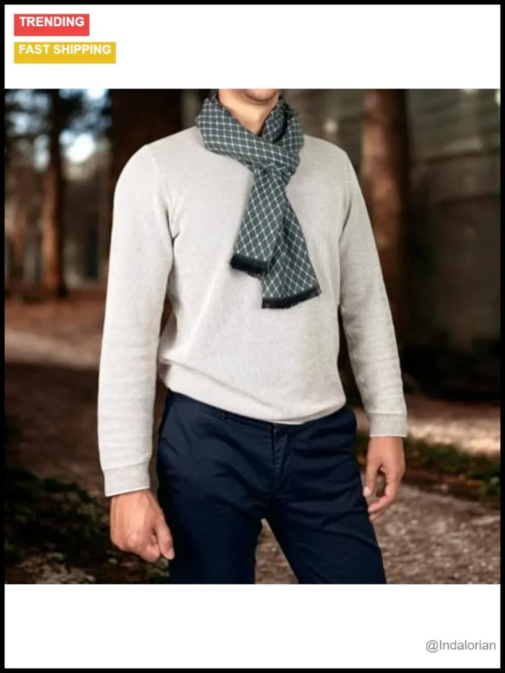 Reversible Classic Cashmere Feel Scarf for Men
